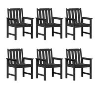 vidaXL Sedie da Pranzo per Giardino Set da 6 Nere 65,5x55,5x88 cm HDPE, Sedie da Pranzo per Giardino Set da 2 Nere HDPE