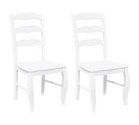 vidaXL Sedie da sala da pranzo, 2 pezzi, in legno massello bianco, albero di gomma, sedia da cucina, sedia, seggiolone, sedia da pranzo, sedia da soggiorno, sedia ristorante, sedia accento