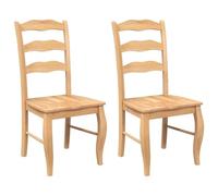 vidaXL Sedie da sala da pranzo, 2 pezzi in legno massello naturale, albero in gomma, sedia da cucina, sedia, salone, sedia da pranzo, sedia da soggiorno, sedia da ristorante, sedia accento