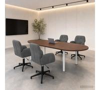 Sedie da scrivania girevoli 4 pz 54 x 55 x 90 cm Grigio Scuro