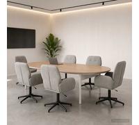 vidaXL Draaiende Bureaustoelen 6 st 54 x 55 x 90 cm Lichtgrijs fluweel