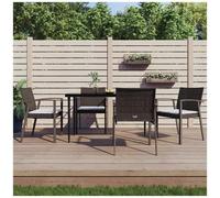 Sedie giardino con cuscini 4pz marroni 56,5x57x83 cm polyrattan