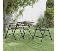 vidaXL Sedie Giardino Pieghevoli 2 pz Rete Metallica Espansa Antracite