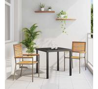 vidaXL Sedie impilabili da giardino 2 pcs Marrone e Grigio