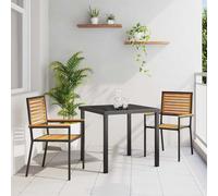 vidaXL Sedie impilabili da giardino 2 pcs Marrone e Nero