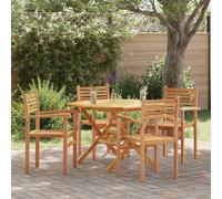 vidaXL Sedie impilabili da giardino 4 pcs Marrone 55.5 x 55.5 x 90 cm