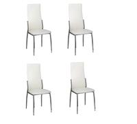 vidaXL Sedie da Pranzo 4 pz Bianche in Similpelle