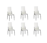 vidaXL Sedie Moderne Cucina e Pranzo 6 Pelle Metallo,Bianche