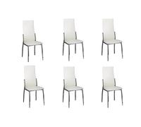 vidaXL Sedie Moderne Cucina e Pranzo 6 Pelle Metallo,Bianche