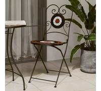 vidaXL Sedie da Bistrò Pieghevoli 2 pz Terracotta e Bianco in Ceramica