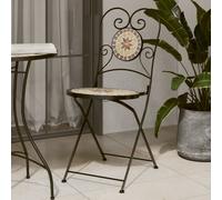 vidaXL Sedie da Bistrò Pieghevoli 2 pz Terracotta e Bianco in Ceramica