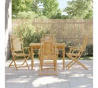Sedie da Giardino Pieghevoli 4 pz 53x66x99 cm in Bambù