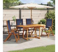 Sedie da Giardino Pieghevoli 4 pz Massello d'Acacia e Textilene