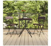 VIDAXL - Sedie Pieghevoli Da Bistr 2 Pz Marroni Polyrattan E Acciaio