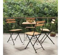 vidaXL Sedie Pieghevoli da Bistrò 4 pz Legno Massello Teak e Acciaio