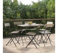vidaXL Sedie Pieghevoli da Bistrò 6 pz Grigie Polyrattan e Acciaio