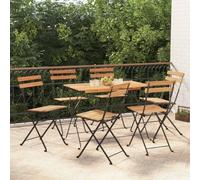 VIDAXL - Sedie Pieghevoli Da Bistr 6 Pz Legno Massello Teak E Acciaio