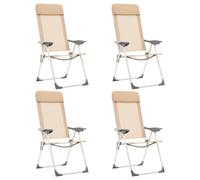 vidaXL Sedie Pieghevoli da Campeggio 4 pz in Alluminio Crema