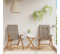 Sedie da Giardino Reclinabili con Cuscini 2 pz in Legno di Teak