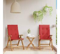 Sedie da Giardino Reclinabili con Cuscini 2 pz in Legno di Teak