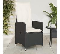 vidaXL Sedie Reclinabili da Giardino 2 pz con Cuscini Nero Polyrattan