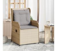 Sedie Reclinabili da Giardino 2pz con Cuscini Beige Polyrattan