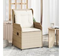 Sedie Reclinabili da Giardino 2pz con Cuscini Beige Polyrattan