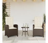 vidaXL Sedie Reclinabili Giardino 2pz con Cuscini Marrone Polyrattan