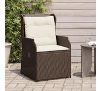 Sedie Reclinabili Giardino 2pz con Cuscini Marrone Polyrattan