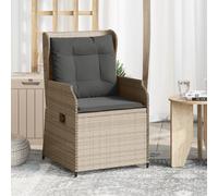 Sedie Reclinabili Giardino 2pz Cuscini Grigio Chiaro Polyrattan