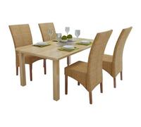 Vidaxl - Sedie Sala Da Pranzo 4 Pz In Rattan Marrone