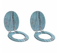 vidaXL Sedile del WC 2 pcs Blu 44 x 38 cm Legno ingegnerizzato