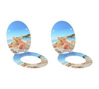 vidaXL Sedile del WC 2 pcs Conchiglia di mare 44 x 38 cm