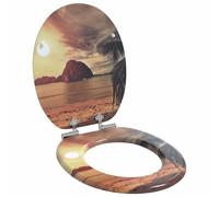 vidaXL Sedile del WC Arancione 44 x 38 cm Legno ingegnerizzato