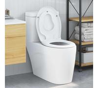 vidaXL Sedile del WC con rilascio rapido Bianco 44,5 x 37,3 x 4,3 cm