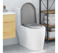 vidaXL Sedile del WC con rilascio rapido Grigio 46.2 x 36 x 4.3 cm
