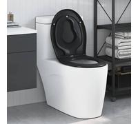 vidaXL Sedile del WC con rilascio rapido Nero 44,5 x 37,3 x 4,3 cm