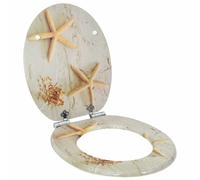 vidaXL Sedile del WC Giallo e Bianco 44 x 38 cm Legno ingegnerizzato