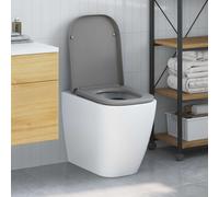 vidaXL Sedile del WC Grigio 47,5 x 35 x 3,6 cm Duroplast