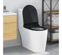 vidaXL Sedile del WC Nero 48.5 x 36 x 5 cm Polipropilene