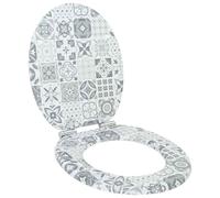 vidaXL Sedile del WC Porcellana blu e bianca 44 x 38 cm