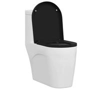 vidaXL Sedile del WC Regolabile Nero 48 x 36,5 x 4,5 cm Polipropilene