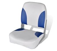 vidaXL Sedile per Barca Pieghevole e Cuscino Blu-Bianco 41x36x48 cm Boat Seat