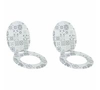 vidaXL Sedile per toilette con chiusura morbida 2 pcs 44 x 38 cm