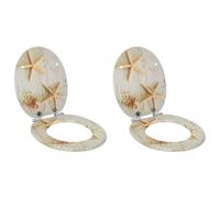 vidaXL Sedile per toilette con chiusura morbida 2 pcs Giallo e Bianco