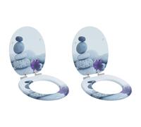 vidaXL Sedile per toilette con chiusura morbida 2 pcs Grigio