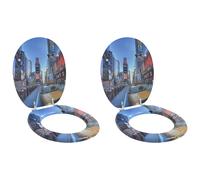 vidaXL Sedile per toilette con chiusura morbida 2 pcs Grigio