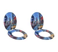 vidaXL Sedile per toilette con chiusura morbida 2 pcs Multicolore