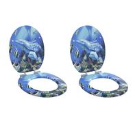 vidaXL Sedile per toilette con chiusura morbida 2 pz Blu 44 x 38 cm