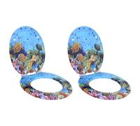 vidaXL Sedile per toilette con chiusura morbida 2 pz Blu mare profondo